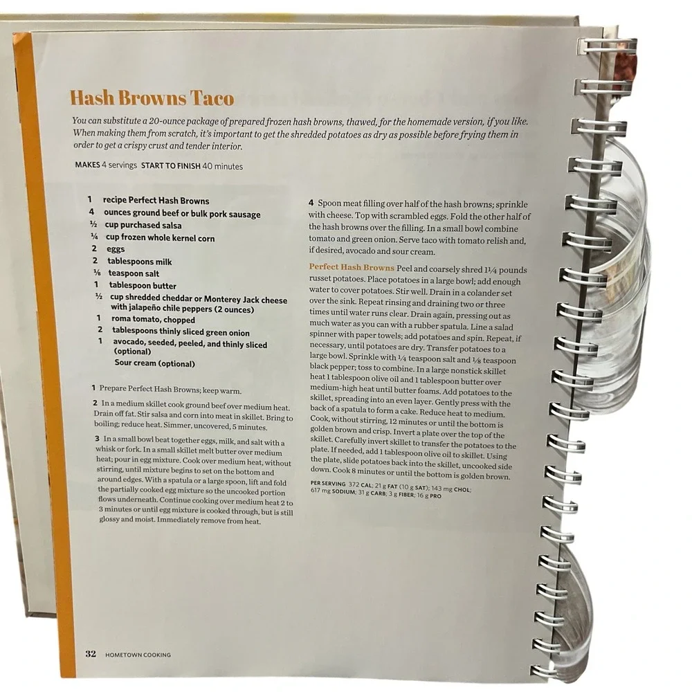 Family Circle Hometown Cooking Spiral Hardcover Cookbook Recipe Book One Size